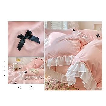 ピンク フリル付きカバーセット ダブル 布団カバー ダブル フリルカバーセット ベッドカバーセット 布団